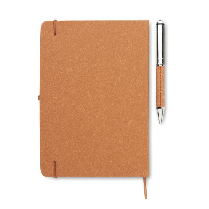 Carnet en cuir recyclé et stylo