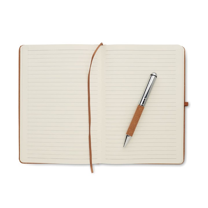 Carnet en cuir recyclé et stylo