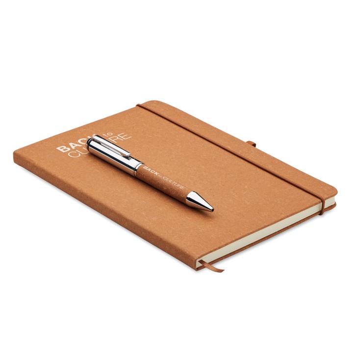 Carnet en cuir recyclé et stylo