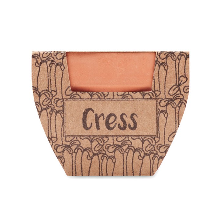 Pot avec graines de cresson