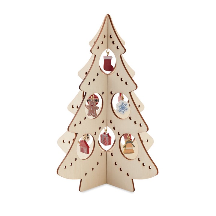 Décoration de sapin en bois