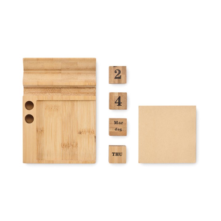 Calendrier de bureau en bambou