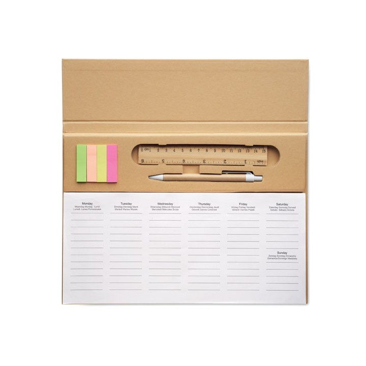 Agenda hebdomadaire de bureau