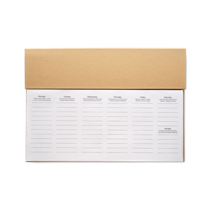 Agenda hebdomadaire de bureau