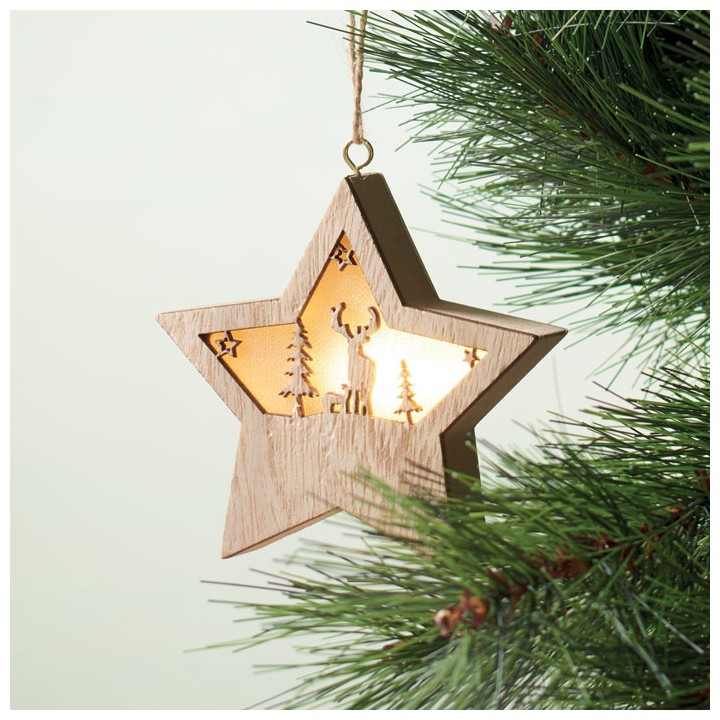 Suspension étoile MDF avec led