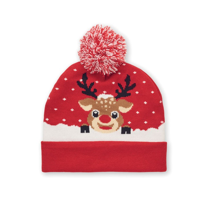 Bonnet à pompon tricoté