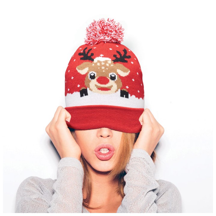 Bonnet à pompon tricoté