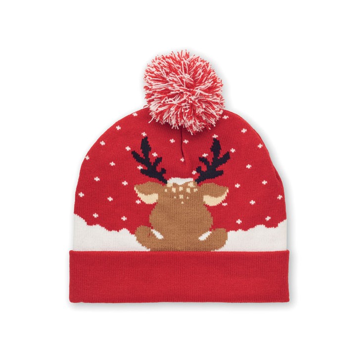 Bonnet à pompon tricoté
