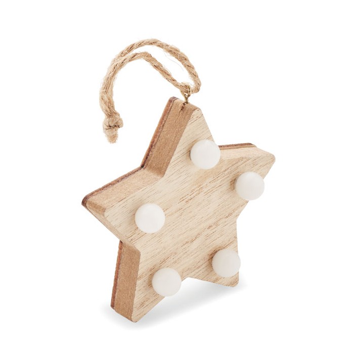 Étoile en bois avec lumières