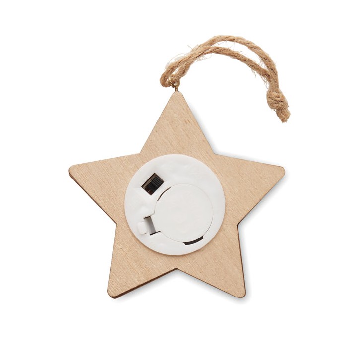 Étoile en bois avec lumières