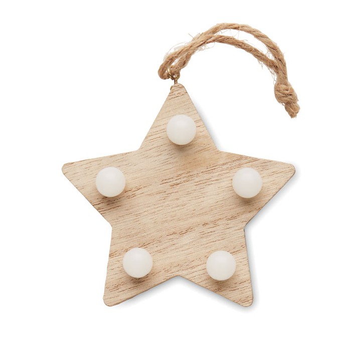 Étoile en bois avec lumières