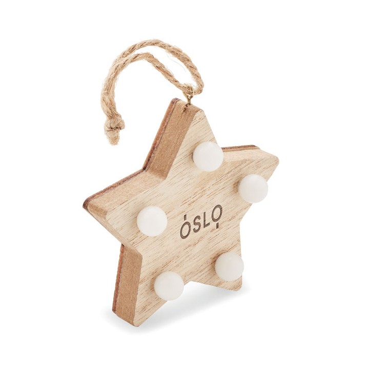 Étoile en bois avec lumières