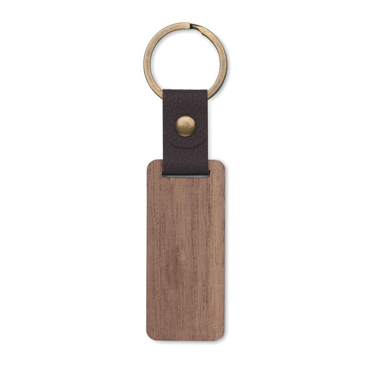 Porte-clés en noyer et PU