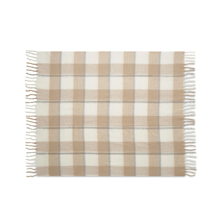 Couverture en mohair à carreaux