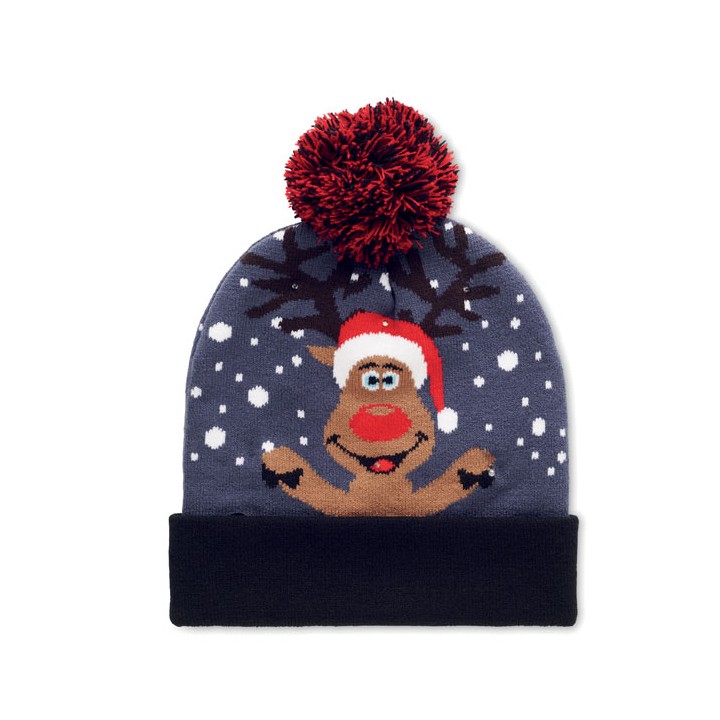 Bonnet de Noël tricoté avec LED