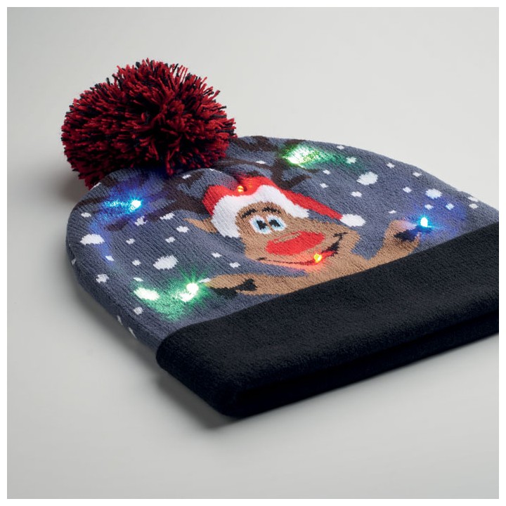 Bonnet de Noël tricoté avec LED