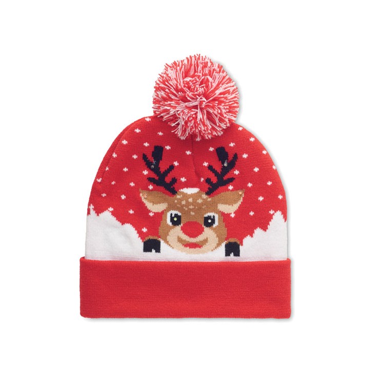 Bonnet de Noël tricoté avec LED