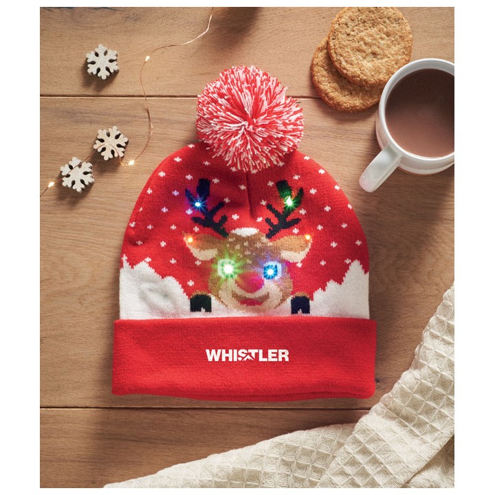 Bonnet de Noël tricoté avec LED