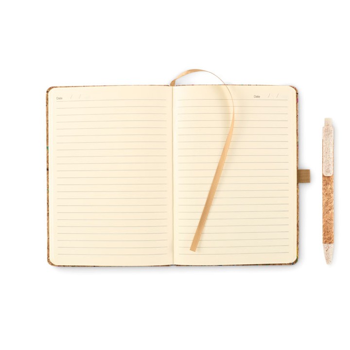 Cahier A5 en liège de couleur