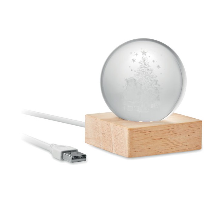 Boule de Noël verre avec LED