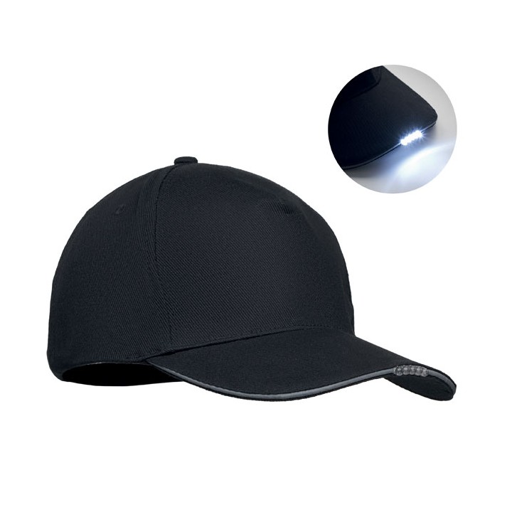Casquette en coton LED à 5 pans