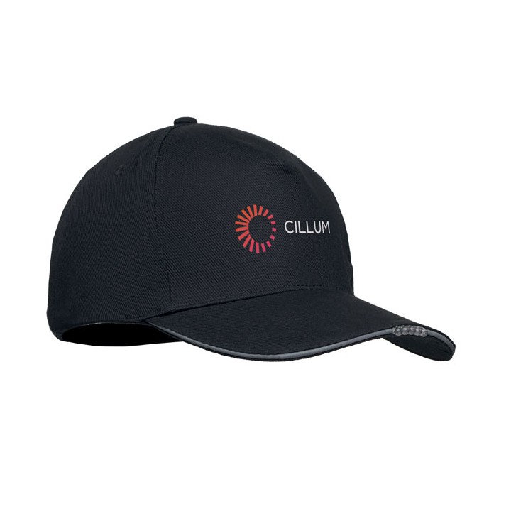 Casquette en coton LED à 5 pans