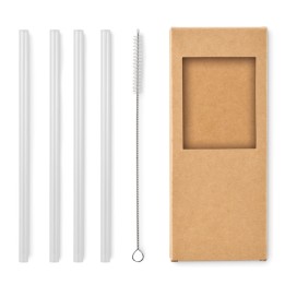 4 pailles verre réutilisables