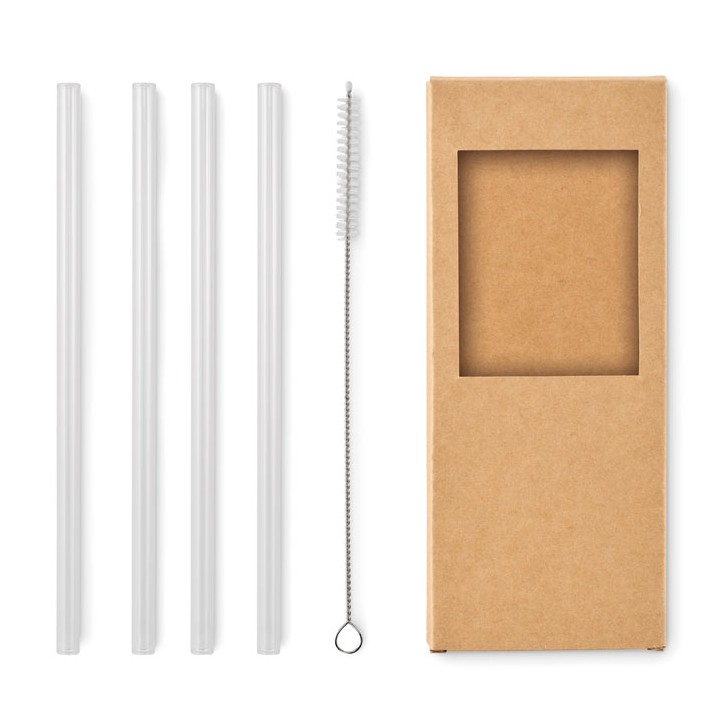 4 pailles verre réutilisables