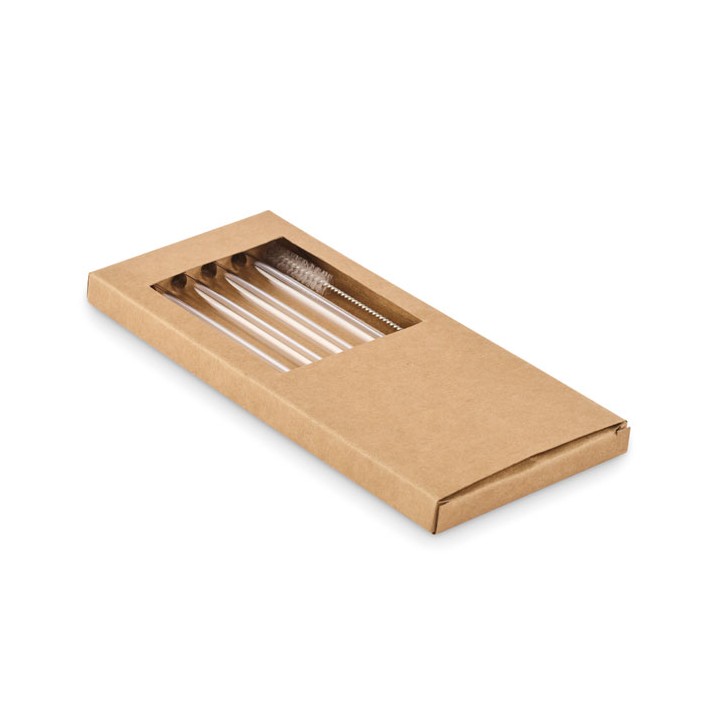 4 pailles verre réutilisables