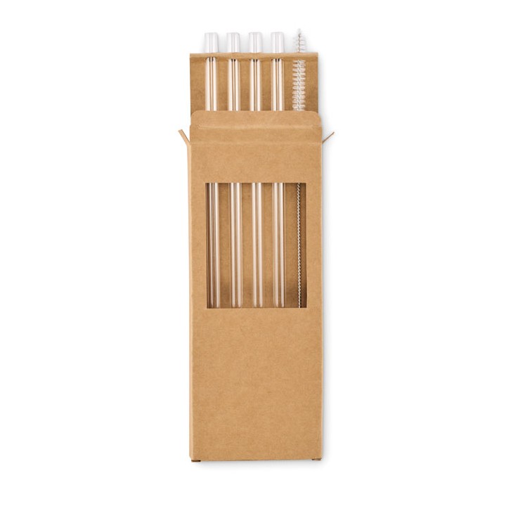 4 pailles verre réutilisables