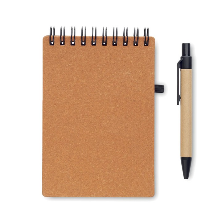 Cahier recyclé et stylo à bille