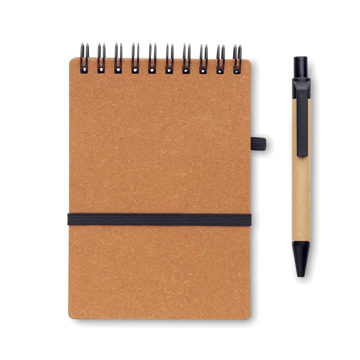 Cahier recyclé et stylo à bille