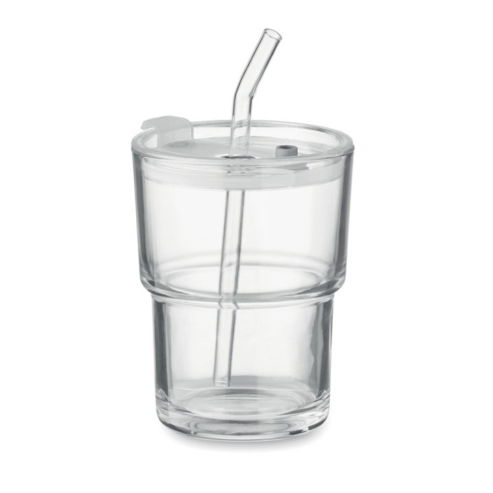 Gobelet verre et paille 400ml