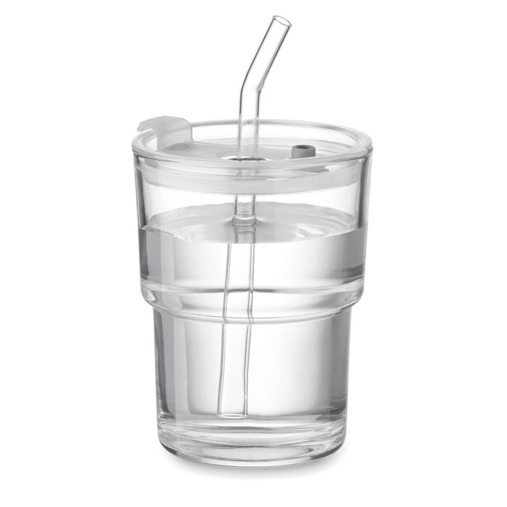Gobelet verre et paille 400ml