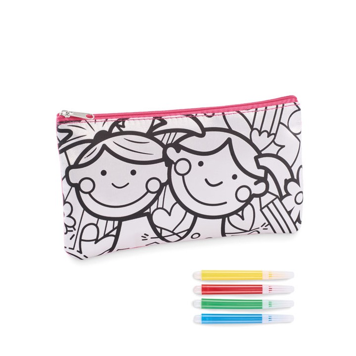 Trousse à crayons avec feutres