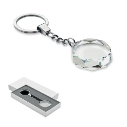 Porte-clés rond en verre