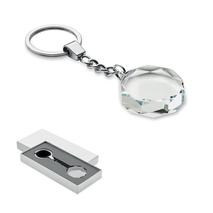 Porte-clés rond en verre