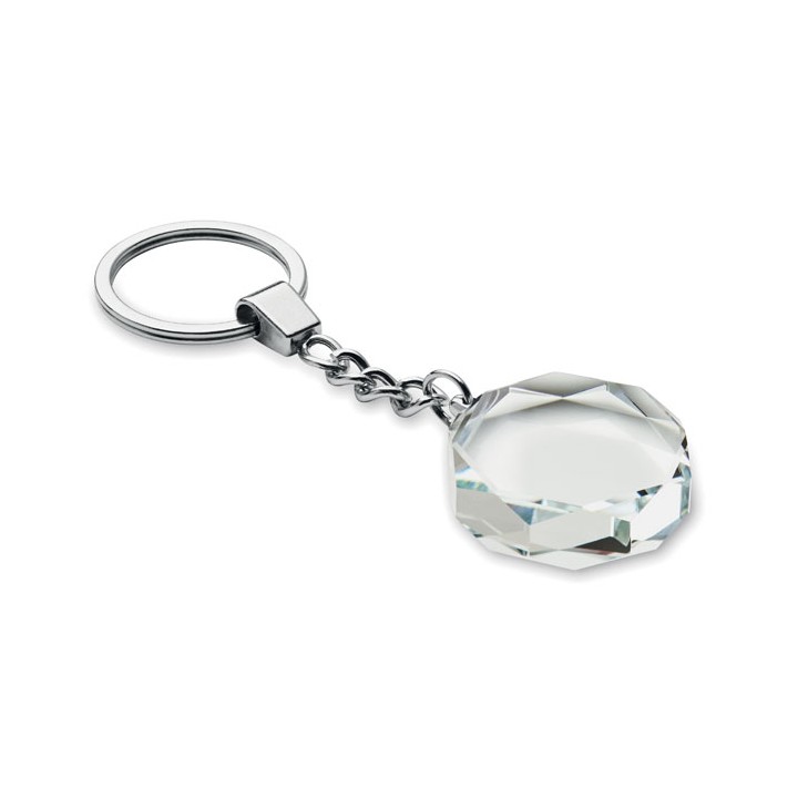 Porte-clés rond en verre