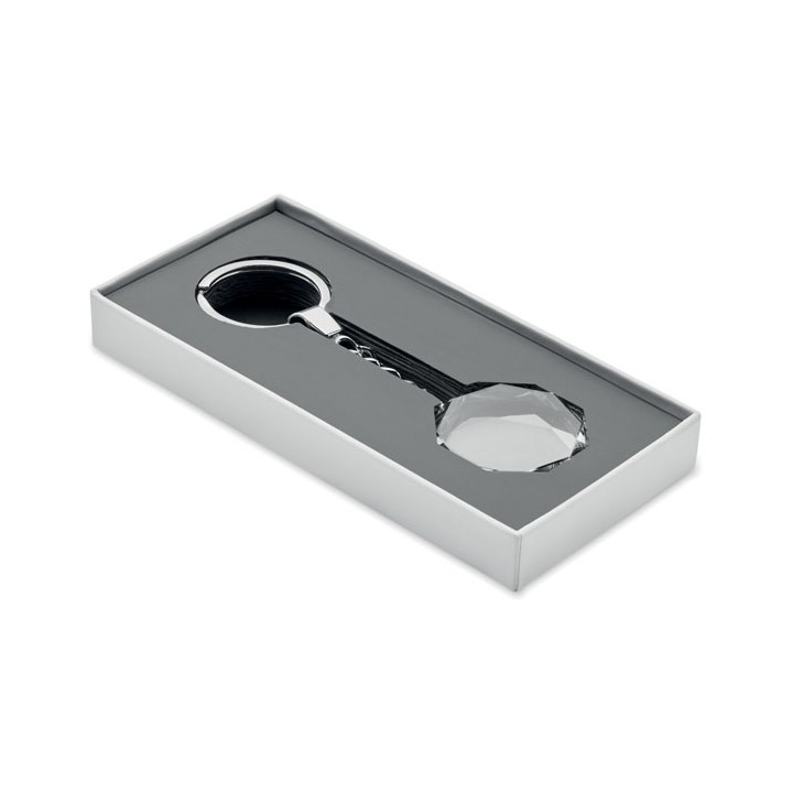 Porte-clés rond en verre