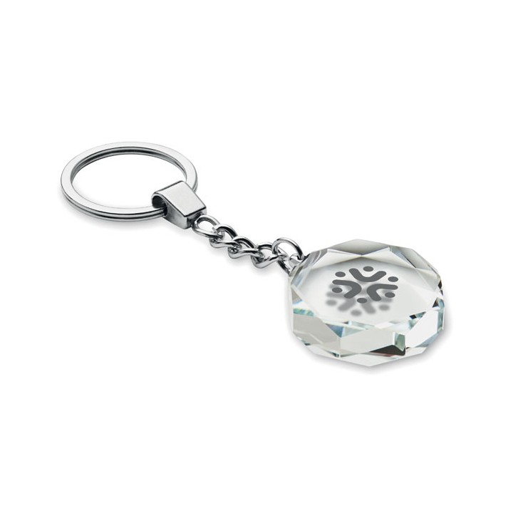 Porte-clés rond en verre