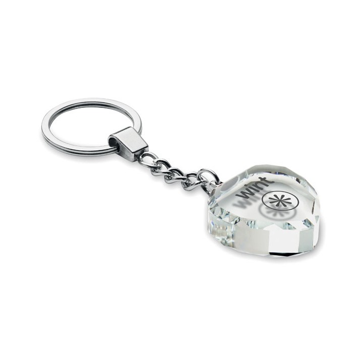 Porte-clés cœur en verre