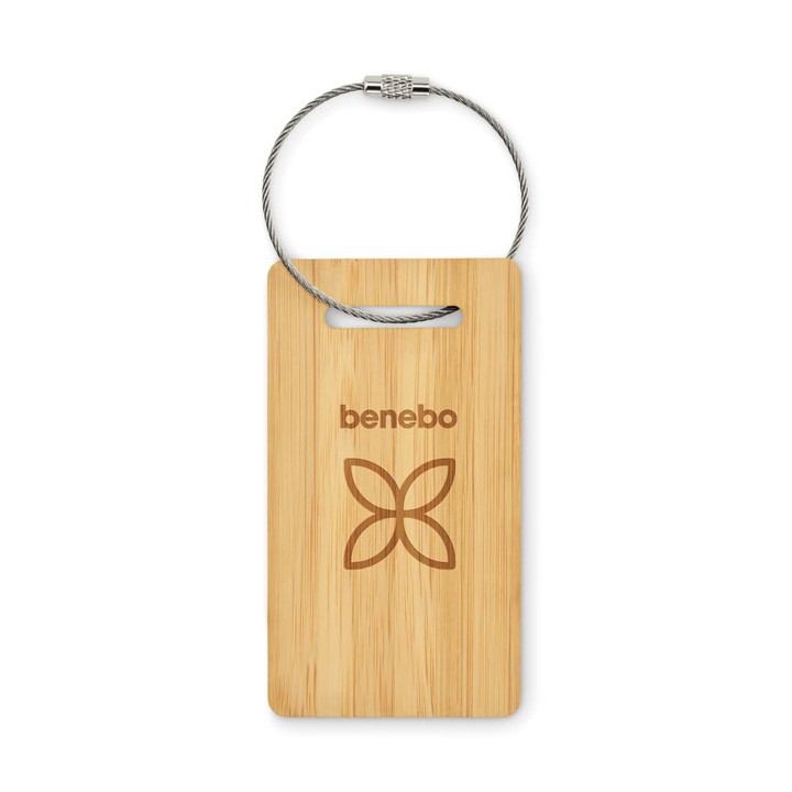 Étiquette de bagage en bambou