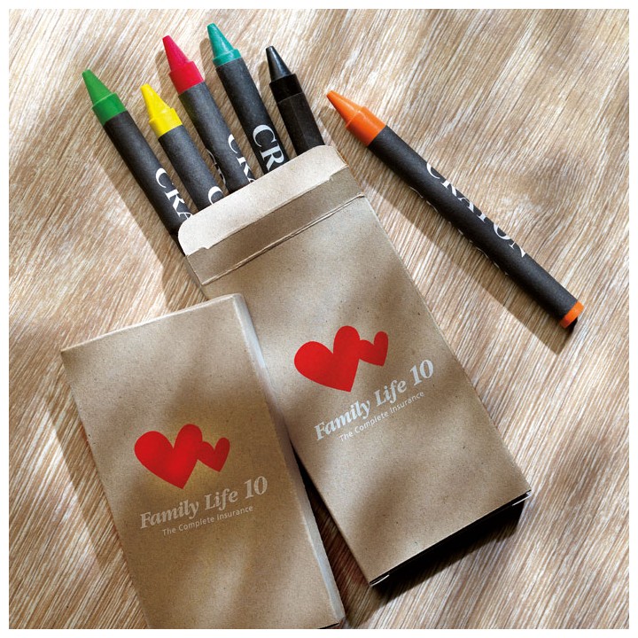 Etui 6 crayons cire