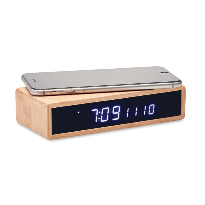Chargeur sans fil en bambou