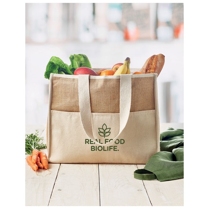 Sac shopping en toile et jute