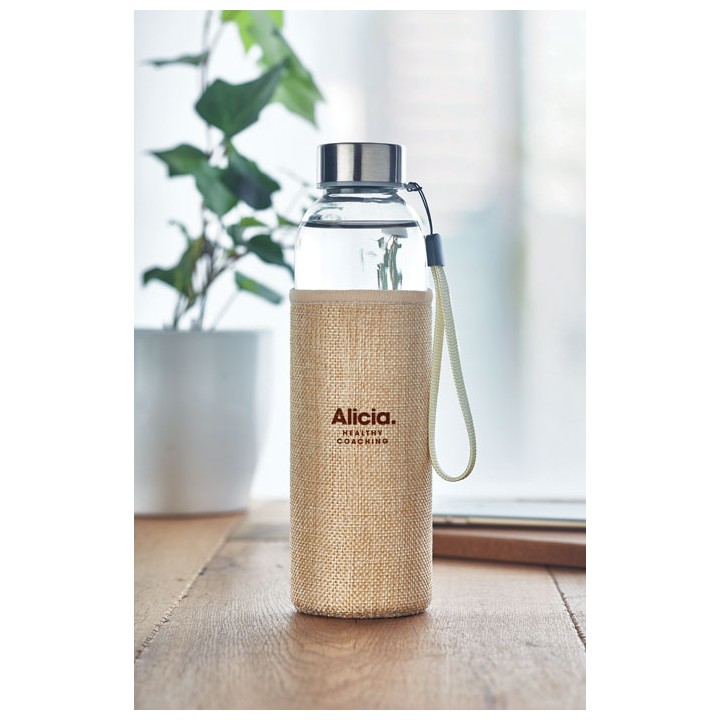 Bouteille & housse en jute