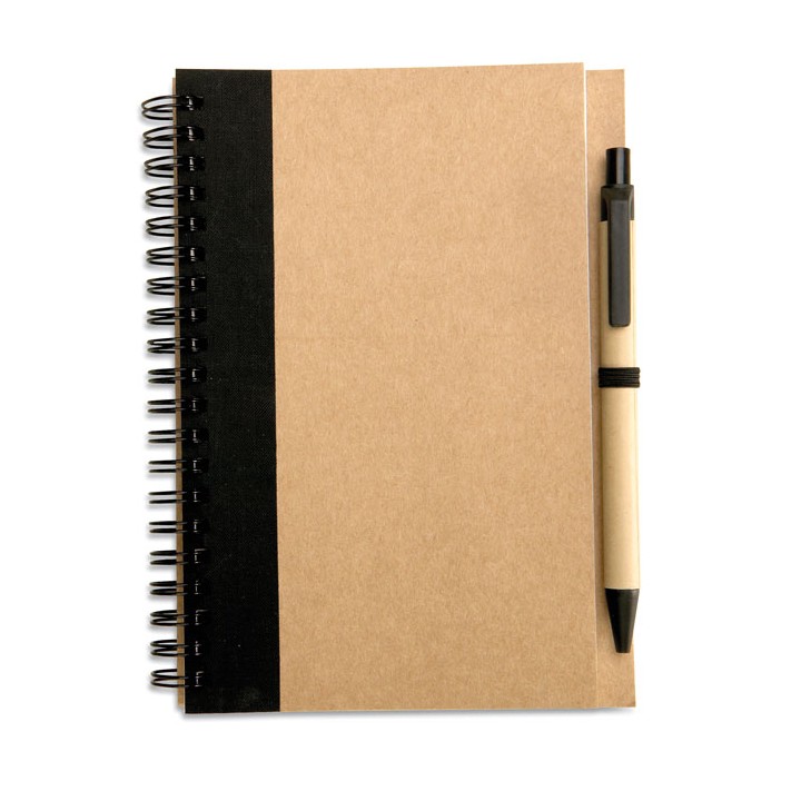 Bloc-notes recyclé et stylo