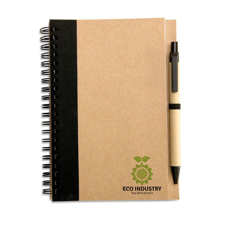 Bloc-notes recyclé et stylo