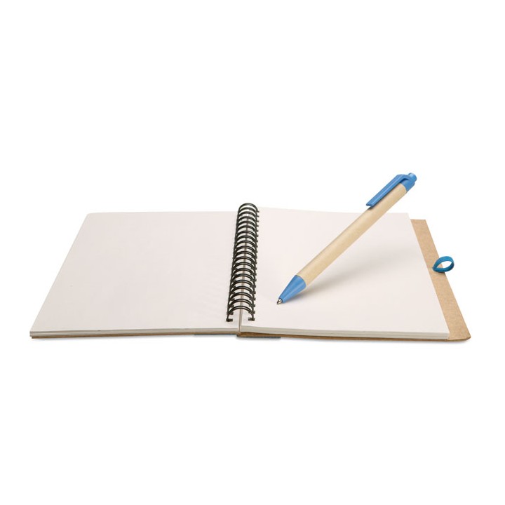 Bloc-notes recyclé et stylo