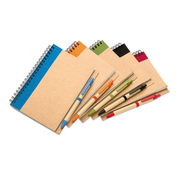 Bloc-notes recyclé et stylo